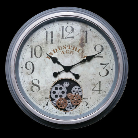 Industrial Age Numeric 58.9 Cm Antique Gear Moving Wall Clock