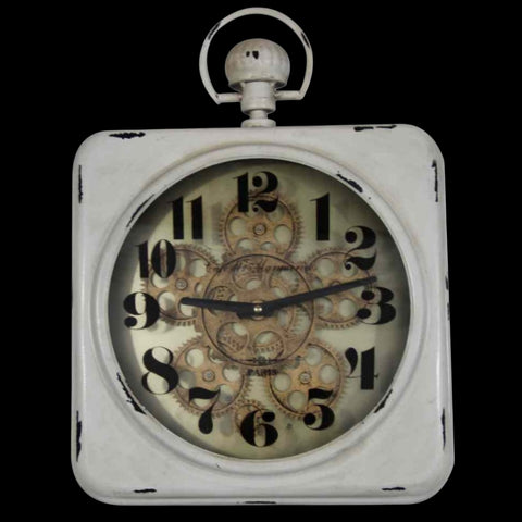 Antique 46 Cm Cafe De Marguerites Square Gear Wall Clock