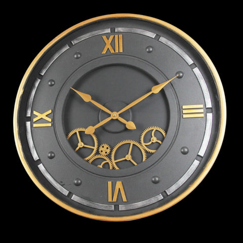 Large 59 Cm Roman Numeral Moving Gear Wall Clock