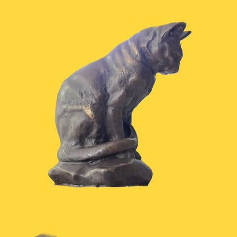 Bronze Sculpture of Sitting Cat