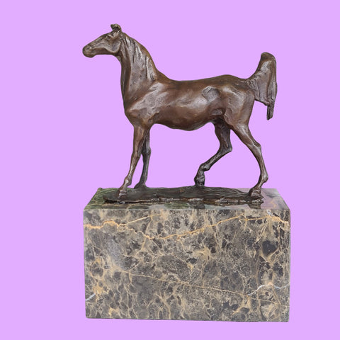 Bronze sculpture of Horse Standing Artwork  On Marble