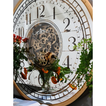 80 Cm Gold Mirror Moving Gear Wall clock