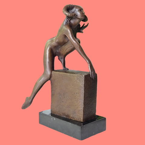 Handcrafted Nude Female Devil Bronze Sculpture Hot Cast Statue