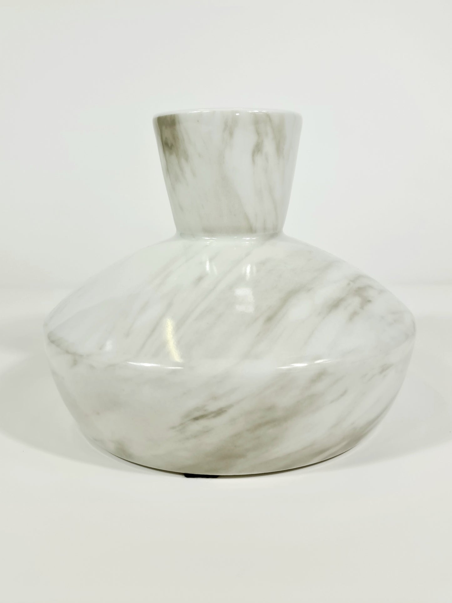 Small Modern Solid Carrara Marble Vase