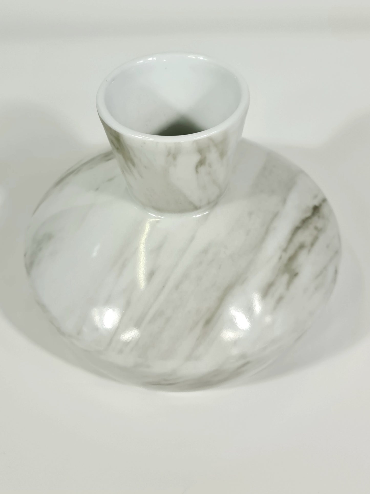 Small Modern Solid Carrara Marble Vase