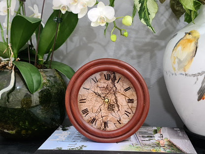 19 Cm Champs Elysee France Antique Wooden Table Clock