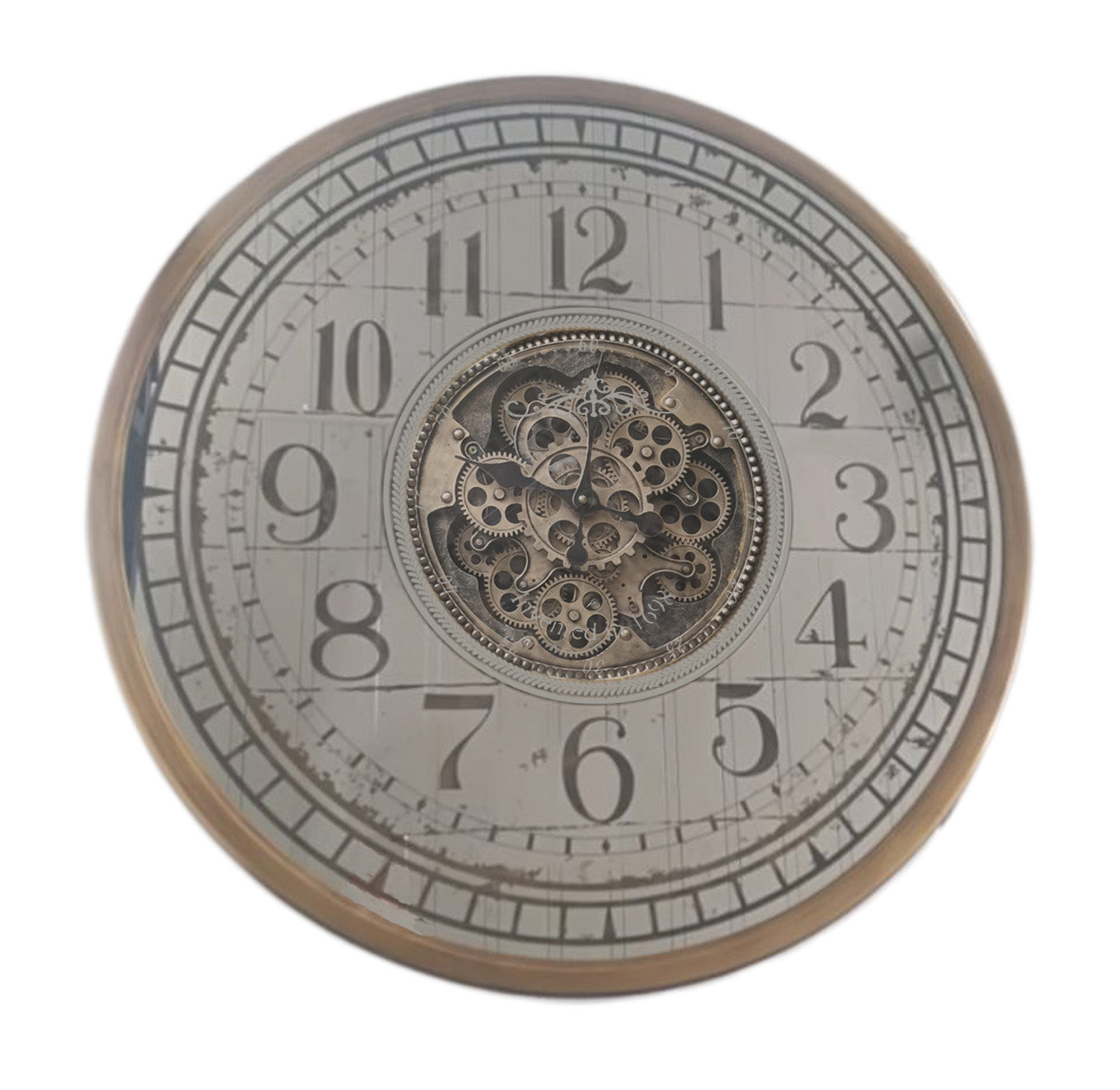 80 Cm Gold Mirror Moving Gear Wall clock