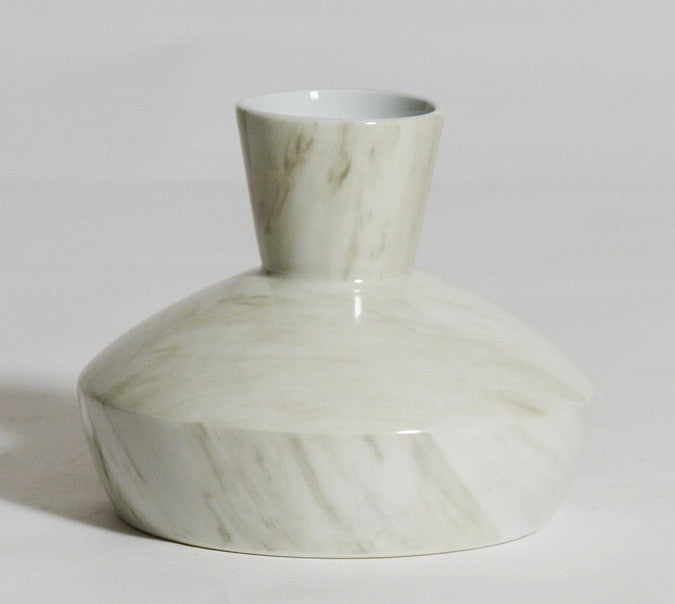 Small Modern Solid Carrara Marble Vase